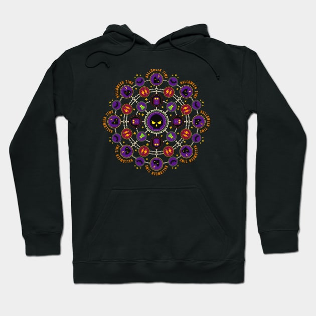 Round halloween mandala Hoodie by OA_Creation